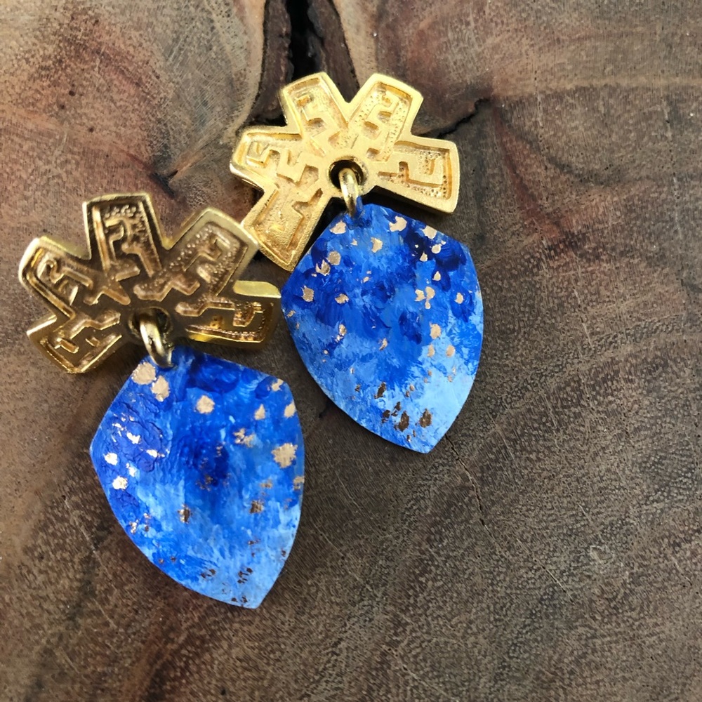 Repurposed Sun And Moon Starry Night Earrings